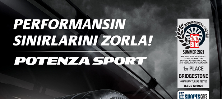 Bridgestone'un Potenza Sport Lastikleri  Auto Express 2022 Yaz Lastiği Testinin şampiyonu oldu